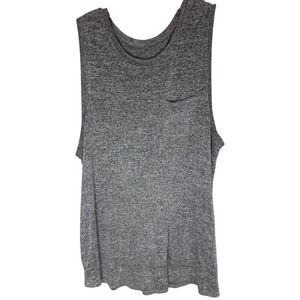 Merona Womens Heather Grey Sleeveless Crew Neck Pullover Pocket Tank Top XL